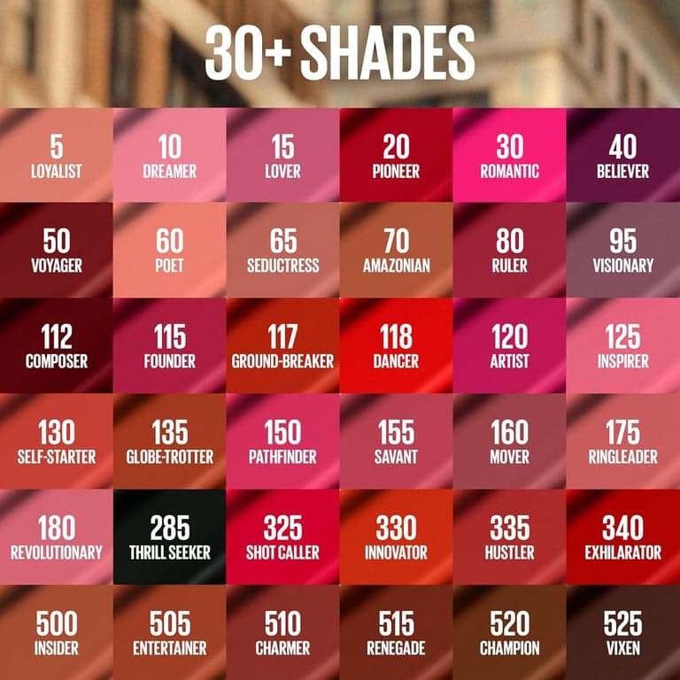 Maybelline Super Stay Matte Ink Lápiz Labial Líquido, Color de Alto Impacto de Larga Duración, Hasta 16H de Uso, Exhilarator, Rojo Rubí, 1 Unidad, El Empaque Puede Variar - imagen 4