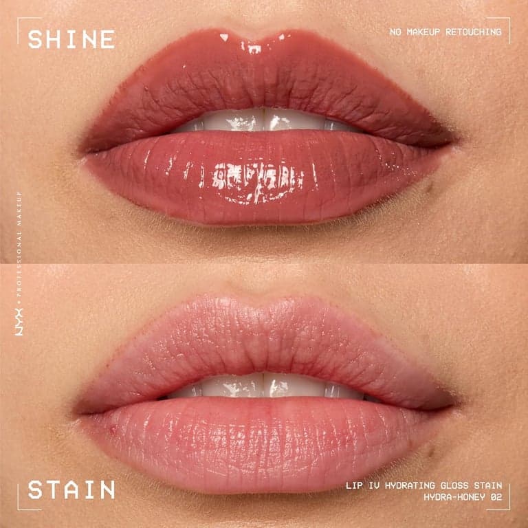 NYX PROFESSIONAL MAKEUP Tinta de Labios Brillante Hidratante Lip IV, Larga Duración, Tintada, Fórmula Vegana con 12 HR de Hidratación - Hydra Honey (Marrón) - imagen 3