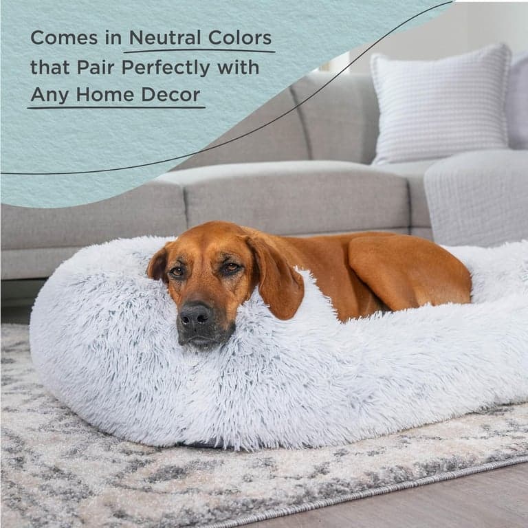 Cama para Perro Best Friends by Sheri Lounge, Pelo Sintético Shag, Frost, Grande 36" x 27" - imagen 5