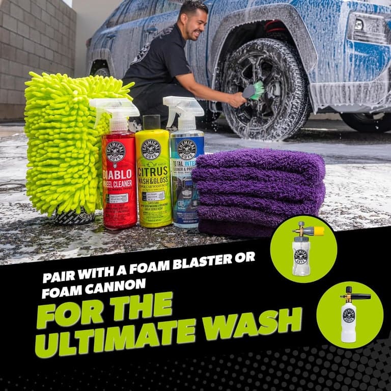 Chemical Guys, Kit de limpieza de autos de 7 piezas, Lavado, Limpiadores de ruedas e interiores | Todo lo que un detallista primerizo necesita para una limpieza completa por dentro y por fuera sin comprar piezas una por una - imagen 5