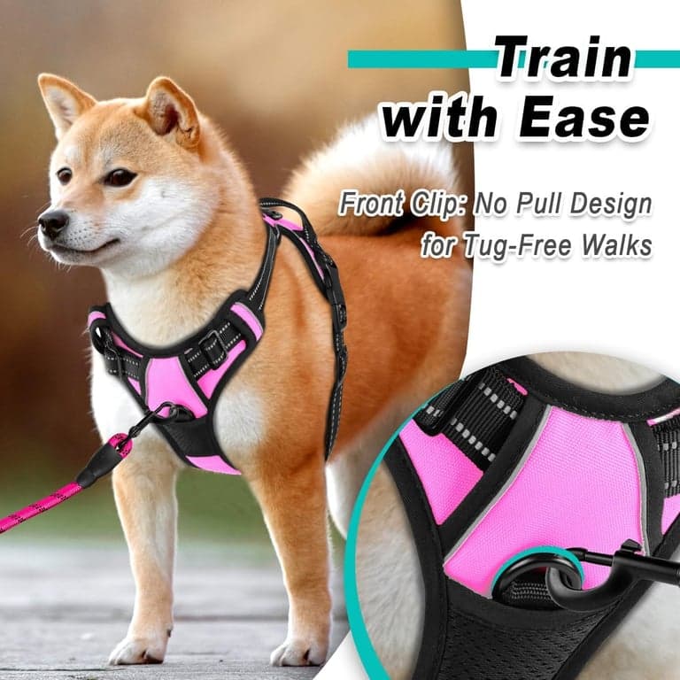 Arnés para perro BARKBAY para perro grande sin tirones, 2 clips para correa, chaleco para perro - vista alternativa