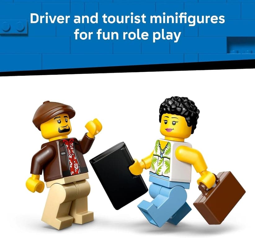 Juguete de construcción LEGO City Taxi Amarillo para Niños - Set de Juego de Simulación para y Niñas, Edades 5+ - Coche de con Minifiguras de Taxista y Turista - Idea de Regalo para Cumpleaños - 60487 - imagen 4
