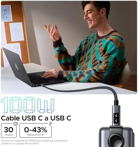 UGREEN Uno 100W Charger Bundle with Uno 3.3FT 100W USB C Cable for iPhone 16/16 Plus/16 Pro/16 Pro Max/15, MacBook Pro/Air, iPad Pro/Air, Galaxy S24 Ultra - imagen 5
