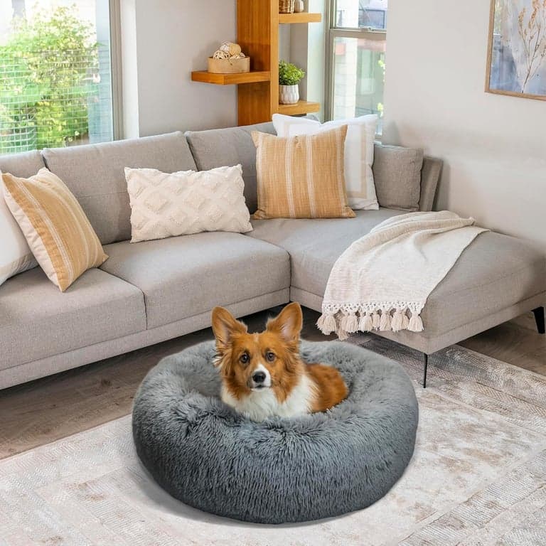 Best Friends by Sheri Original Calming Donut Dog Bed, Taupe, Mediana, 30" - imagen 6