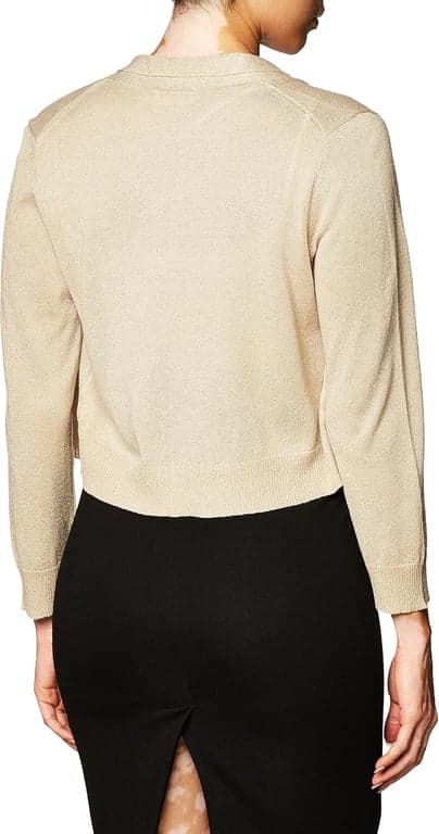 Cárdigan encogido de punto con frente abierto y manga 3/4 para mujer Calvin Klein - imagen 2