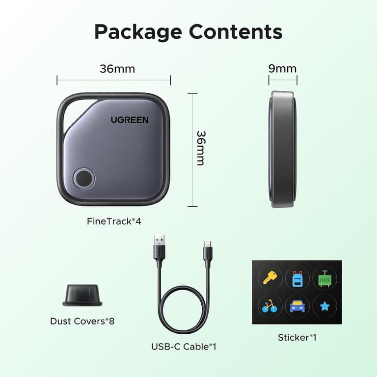 UGREEN FineTrack G (solo Android) Etiquetas de rastreo aéreo, carga USB-C - imagen 6