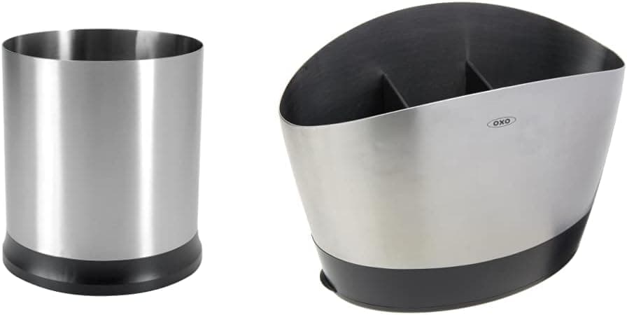 Juego de soporte giratorio de acero inoxidable OXO Good Grips y soporte para utensilios