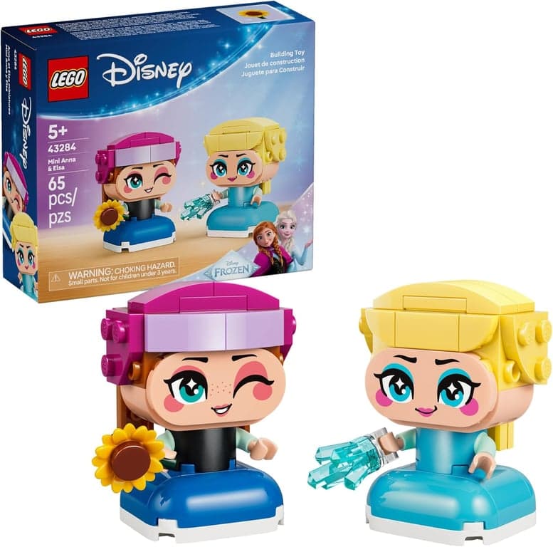 LEGO Disney Frozen Mini Anna & Elsa Juguetes - Set de Construcción para Niñas y Niños, Edades 5+ - de para Juego de Simulación o Decoración de Dormitorio - Regalos de Cumpleaños - 43284