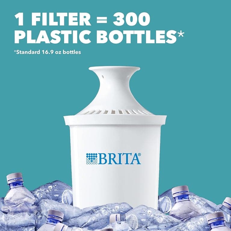 Jarra con filtro de agua Brita para agua del grifo y potable con 1 filtro estándar, dura 2 meses, capacidad de 6 tazas, sin BPA, roja - imagen 3