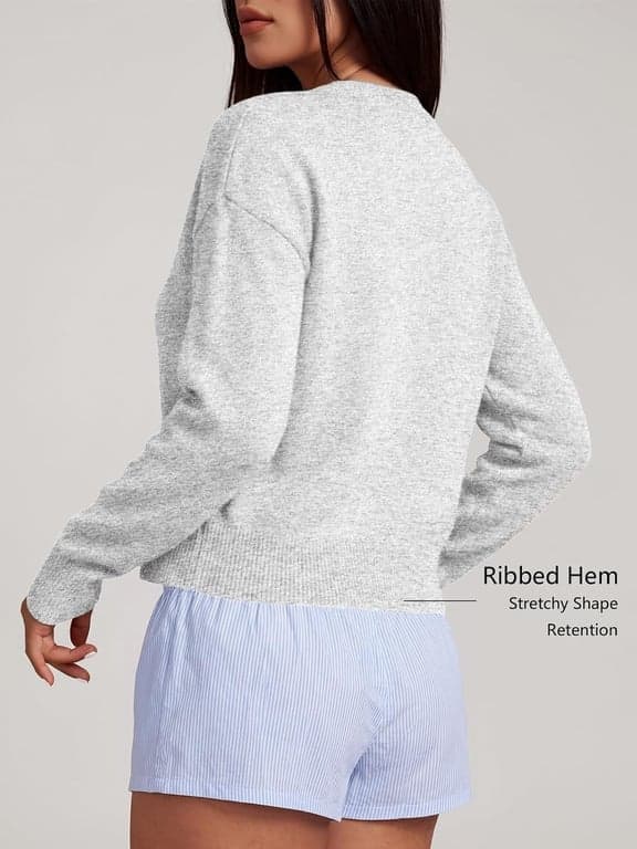 Suéteres cárdigan cortos Trendy Queen para mujer, ropa de moda de otoño 2026 | Tejido ligero con botones, prenda versátil para capas para otoño, primavera y oficina - imagen 4