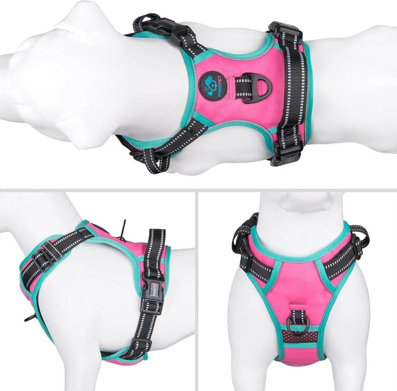 PHOEPET Arnés para perro mejorado sin tirones, chaleco reflectante ajustable - vista alternativa