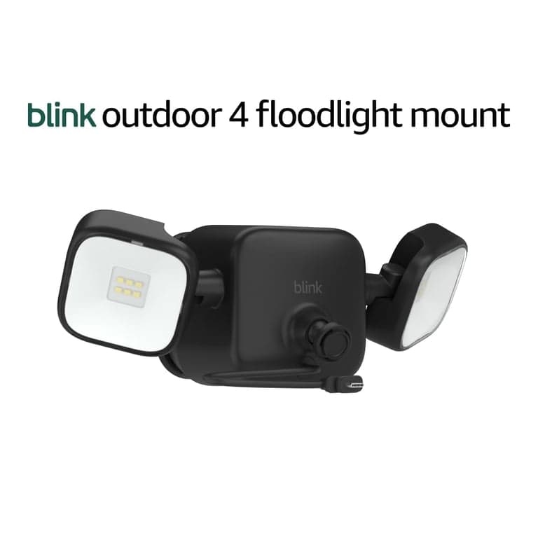 Blink Outdoor 4 Floodlight Camera — Cámara de seguridad inteligente inalámbrica, 700 lúmenes, dos años de duración de la batería, detección de movimiento mejorada, Sync Module Core incluido — Sistema de 1 cámara