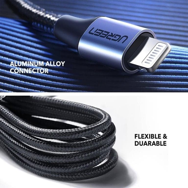 UGREEN Cable USB-C a Lightning, Certificado MFi, Compatible con PD, 3.3 ft (1 m), Carga Rápida, Lightning, Resistente, Trenzado de Nylon, con Varios iPhones y iPads, Plateado - imagen 4