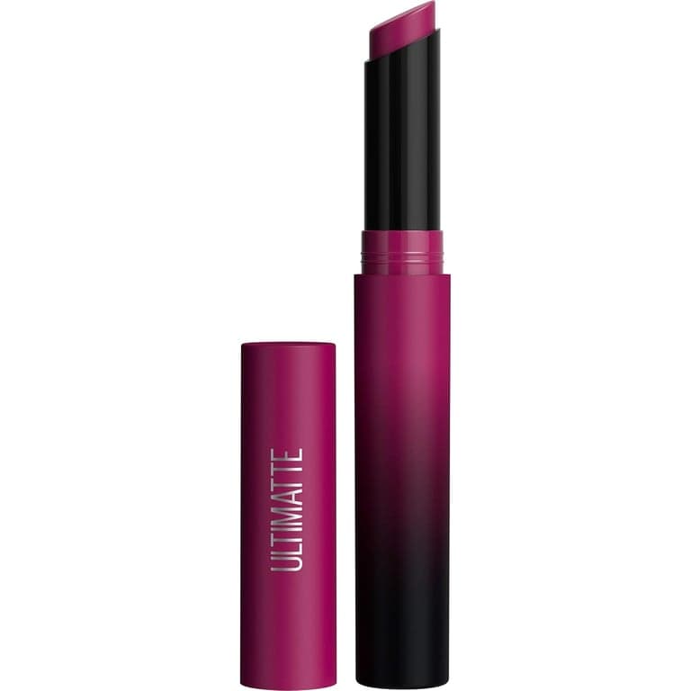 Maybelline Color Sensational Ultimatte Lápiz Labial Mate, No Reseca, Pigmento de Intenso, More Berry, Morado Baya Cálido, 1 Unidad