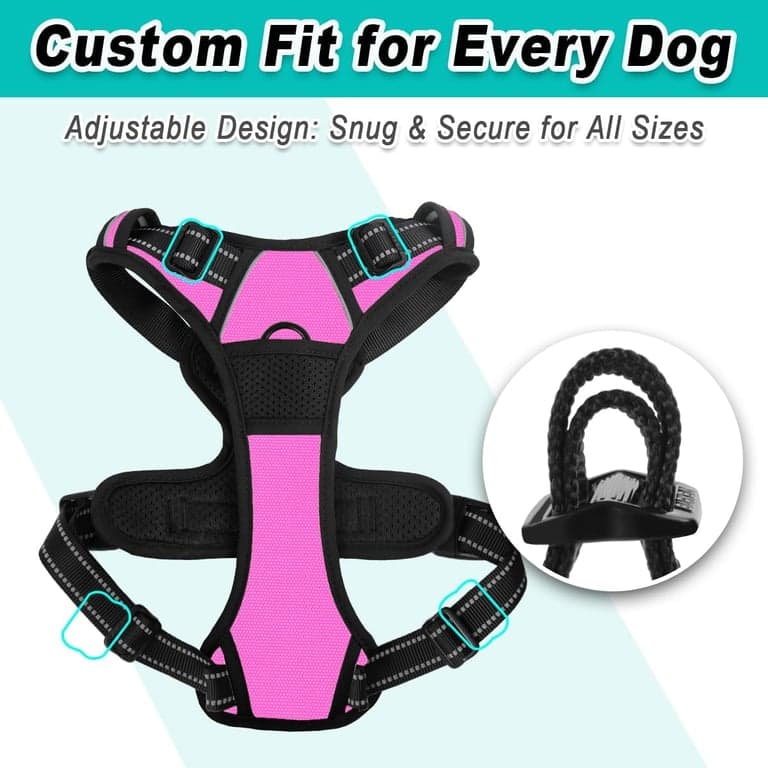 Arnés para perro BARKBAY para perro grande sin tirones, 2 clips para correa, chaleco para perro - imagen 5