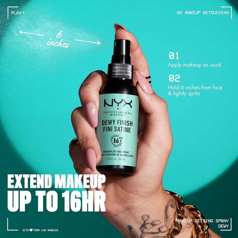 NYX PROFESSIONAL MAKEUP Spray Fijador de Maquillaje - Acabado Mate, Bruma Facial de Larga Duración por hasta 16HR, Fórmula Vegana - imagen 3