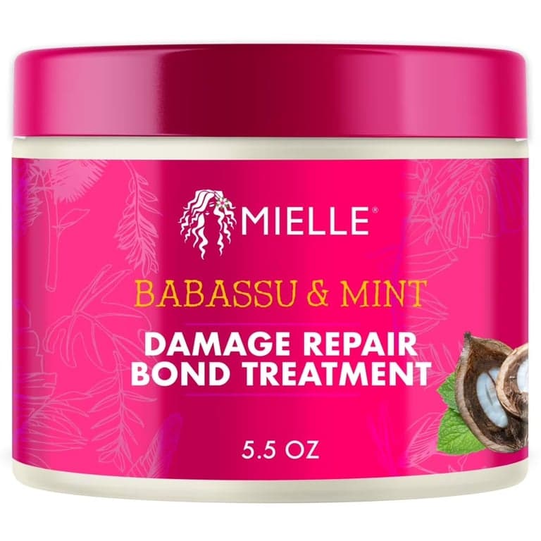 Mielle Organics Tratamiento Reparador de Enlaces Babassu & Menta para Cabello Dañado por Químicos y Calor, 5.5 Onzas
