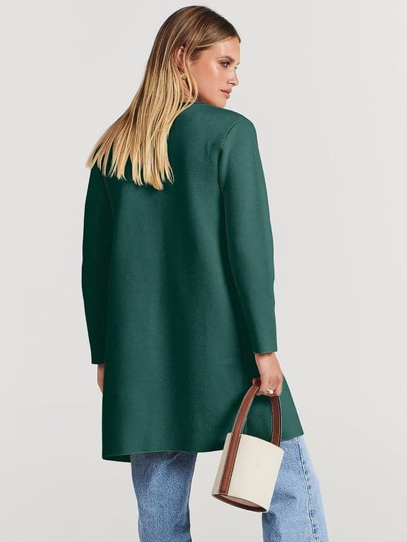 Suéter cárdigan ANRABESS para mujer, atuendos de otoño 2026 | Manga larga, frente abierto, largo medio, abrigo tipo chaqueta elegante, cárdigan de punto suave, ropa de trabajo casual de negocios, ropa de abrigo de invierno para viajes - imagen 3