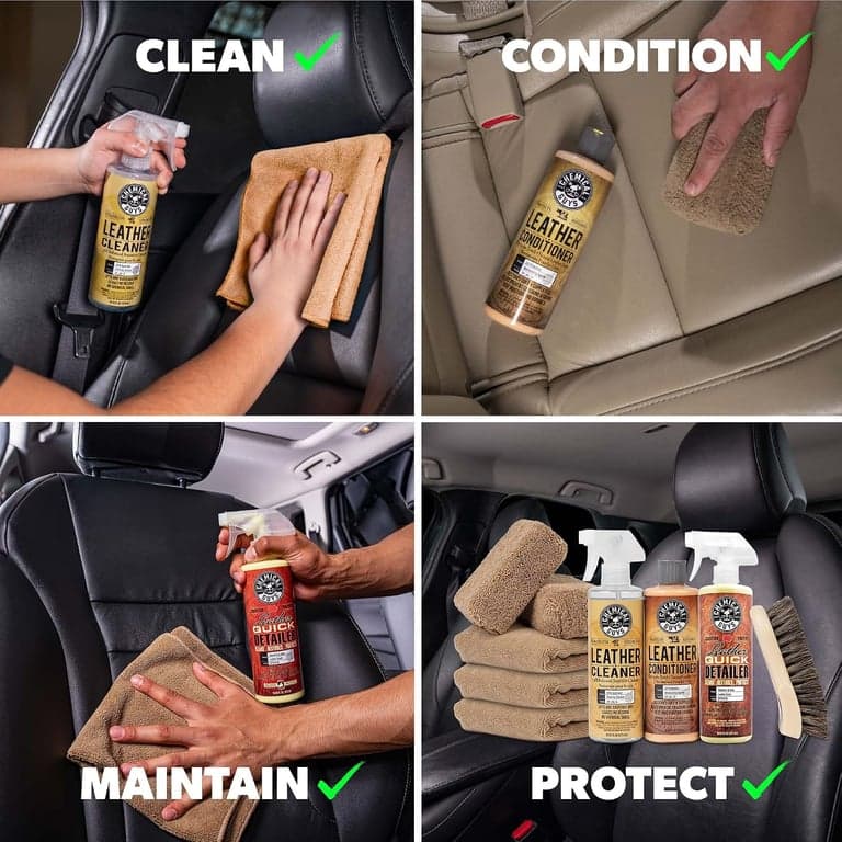 Chemical Guys, Kit de 9 Piezas Limpiador y Acondicionador de Cuero para Interiores de Automóviles - imagen 3
