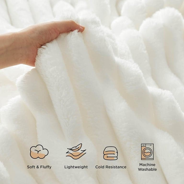 Bedsure Manta polar rosa para sofá y mantas tamaño Queen para cama, 90x90 pulgadas - imagen 6