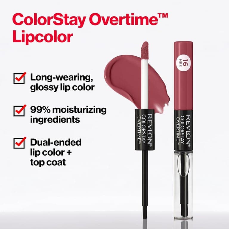 Revlon ColorStay Overtime Lipcolor, 005 Infinite Raspberry, 0.07 fl oz - imagen 2