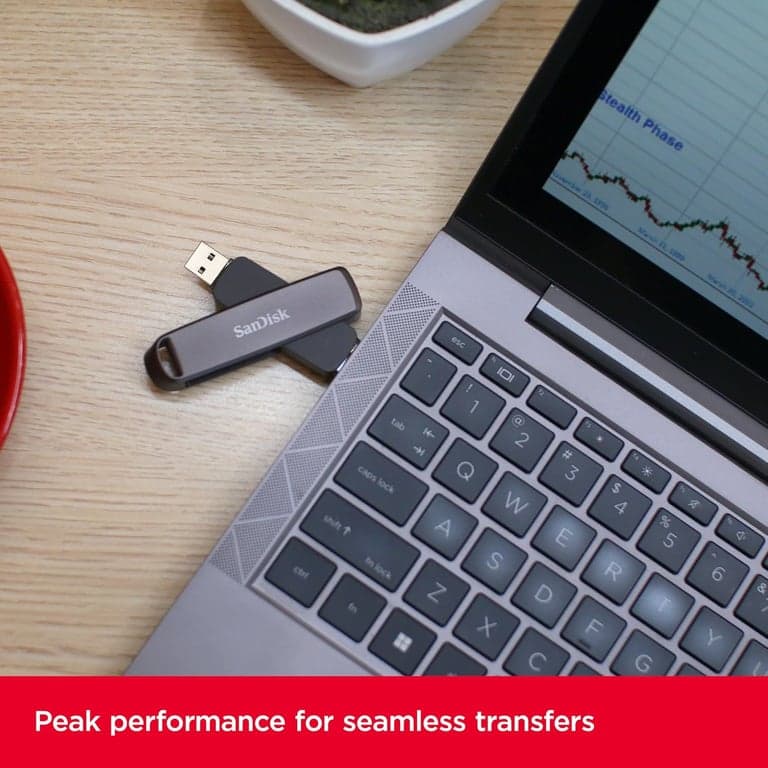 SANDISK 256GB Extreme PRO Dual Drive - Hasta 1,000MB/s, USB Type-C y Type-A, Unidad Flash de Alto Rendimiento - SDDDE1-256G-G46 - vista alternativa