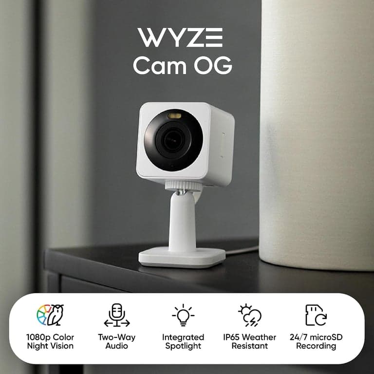 Cámara de seguridad WYZE Cam OG para interiores/exteriores con visión nocturna a color - vista alternativa