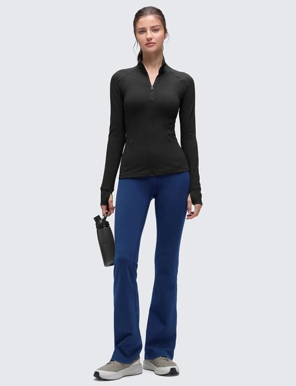CRZ YOGA Butterluxe Jackets a la Cadera | Extremadamente Suave, Atlética, Ajuste Delgado, Cierre Completo, Bolsillos Laterales, Agujeros para Pulgares, para Mujer - imagen 3