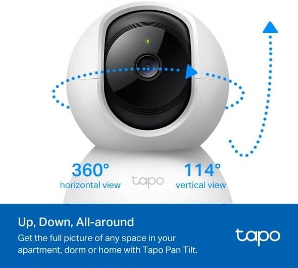 Cámara de seguridad Tapo 2K con movimiento horizontal/vertical para monitor de bebé, cámara para perros con detección de movimiento, sirena de audio bidireccional, visión nocturna, almacenamiento en la nube y tarjeta SD, funciona con Alexa y Google Assistant, paquete de 2 (Tapo C210P2) - imagen 4