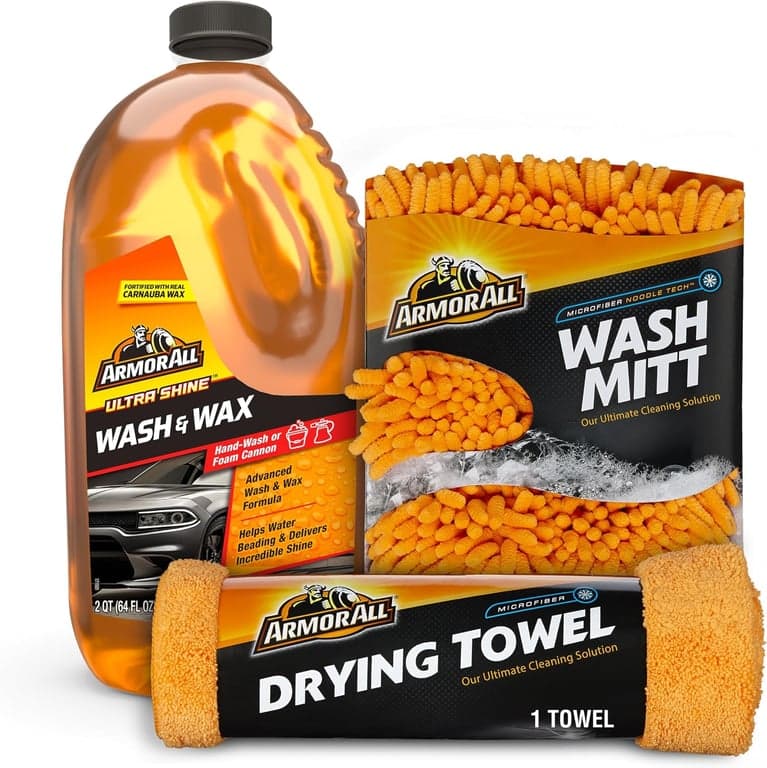 Kit de limpieza Armor All, jabón para lavado de autos, guante de lavado y toalla de microfibra