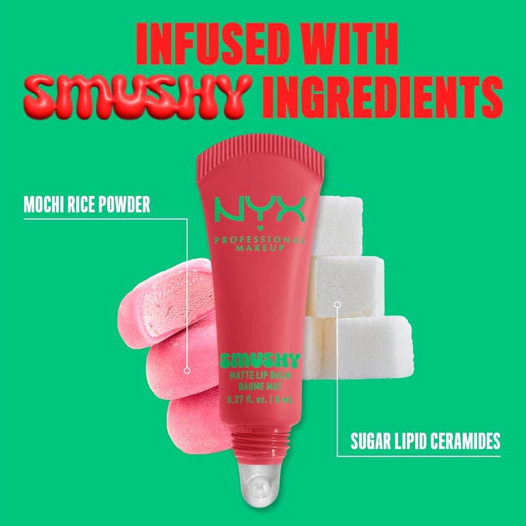 NYX PROFESSIONAL MAKEUP Smushy Matte Lip Balm, humectante labial con tinte y acabado mate suave - Snuggle SZN (Nude rosado) - imagen 4