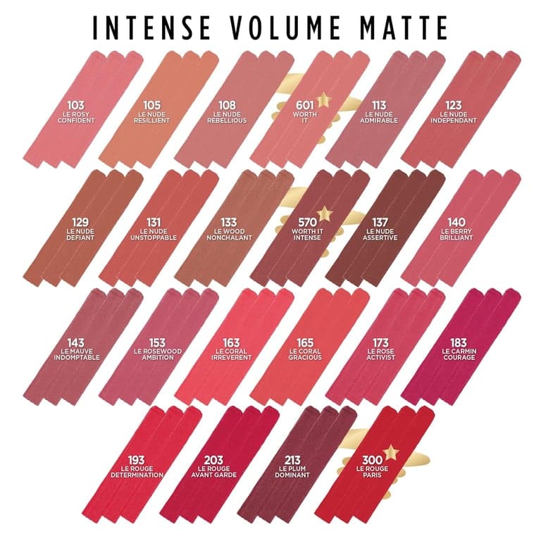 L'Oreal Paris Colour Riche Intense Volume Matte Lipstick, Color de Labios con Ácido Hialurónico para hasta 16h de Comodidad Todo el Día, Le Mauve Indomptable, 0.06 Oz - imagen 4