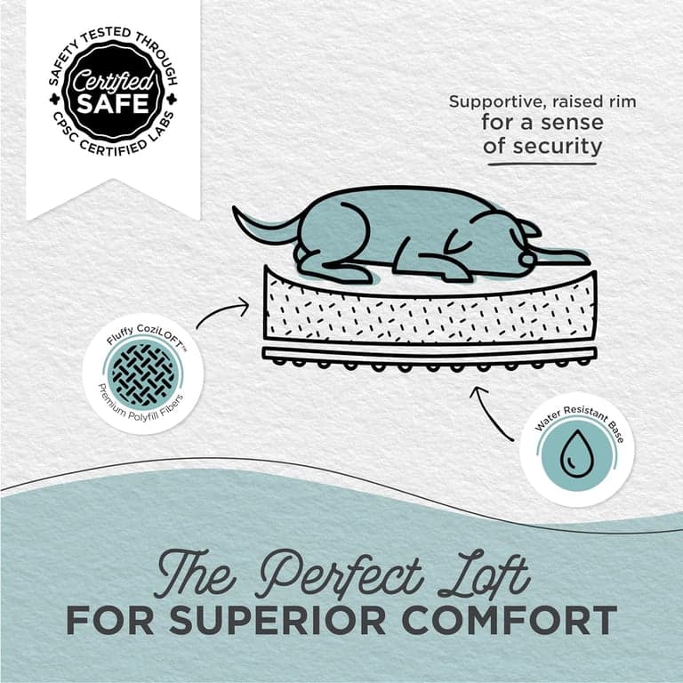 Cama para Perro Best Friends by Sheri Lounge, Pelo Sintético Shag, Frost, Grande 36" x 27" - imagen 2