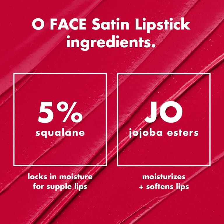 e.l.f. O Face Satin Lipstick, ricamente pigmentado, lápiz labial cremoso nutritivo y de larga duración, con jojoba, vegano y libre de crueldad animal, Shameless - imagen 6