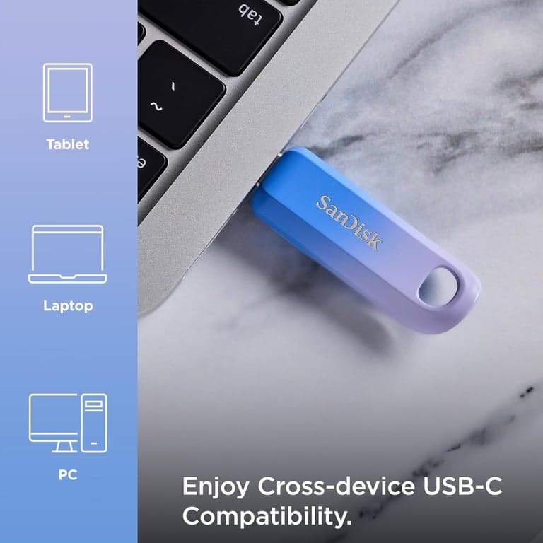 Memoria Flash USB-C SANDISK 256GB Creator - Hasta 400MB/s, USB Tipo-C - Compatible con Laptops y Tablets - 3 Meses de Adobe Lightroom Incluidos - SDCZ75C-256G-G46 - imagen 3
