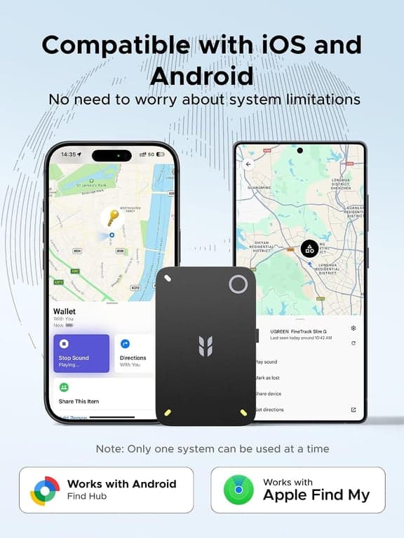 UGREEN FineTrack Slim Duo2 Wallet Tracker Card (iOS and Android) - vista alternativa