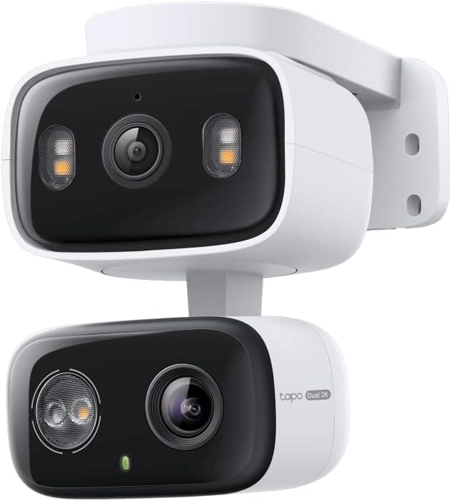 Cámara de seguridad con cable Tapo 2K para interiores/exteriores con doble lente Pan/Tilt, C246D