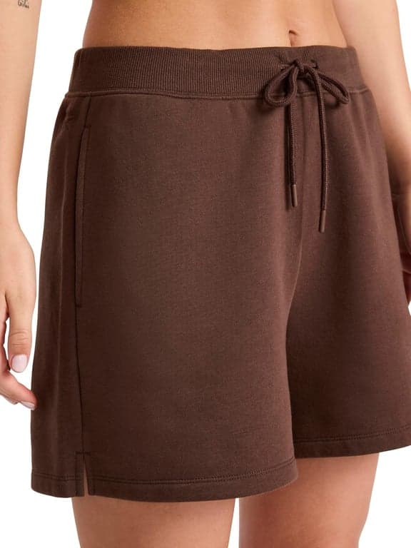 Short Reebok Campus de 4.5” para mujer, ajuste estándar, tela de mezcla de algodón y poliéster de peso medio - imagen 3