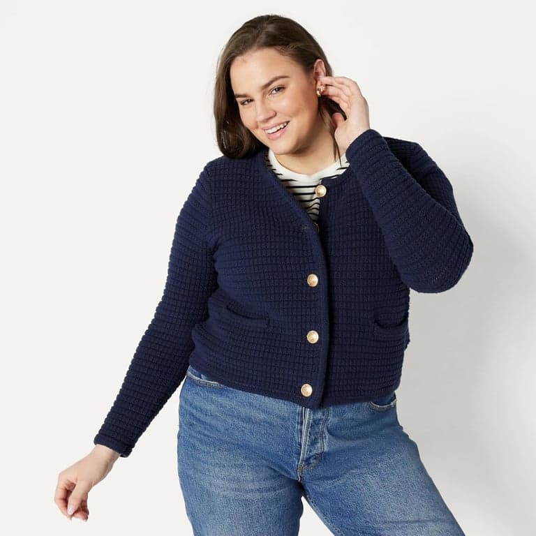 Suéter tipo cárdigan de peso medio de corte regular para mujer Amazon Essentials - imagen 5