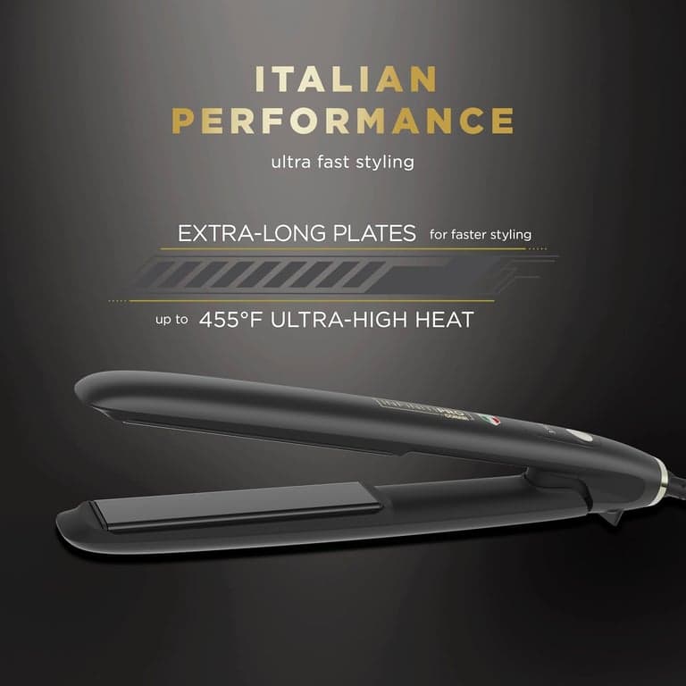 INFINITIPRO by CONAIR ArteBella Plancha de Cerámica de 1 pulgada, Alisador de Cabello, Diseño Italiano Profesional con Placas Flotantes Extra Largas, 5 Ajustes de Calor hasta 445°F, Peinado Rápido para Todo Tipo de Cabello - imagen 2