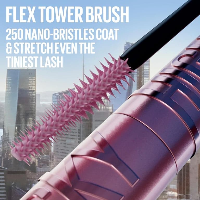 Maybelline Lash Sensational Sky High Máscara de Pestañas Lavable, Voluminizadora, Alargadora, Definitiva, Riza, Multiplica, Fórmula Construible, Blackest Black, 1 Unidad - imagen 5