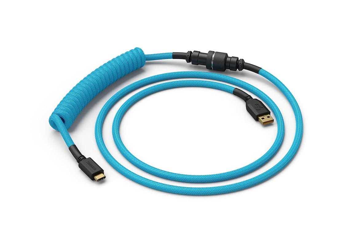 GLORIOUS Coiled Keyboard Cable – USB C en espiral Cables trenzados artesanales para teclado mecánico para juegos en espiral - de teclado personalizado (Forest Green) - imagen 4