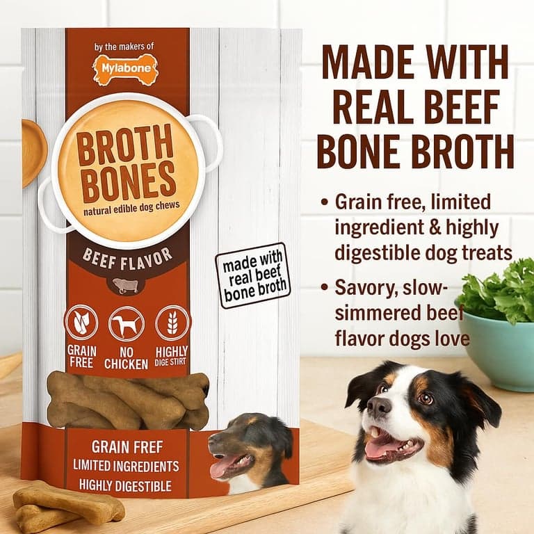Premios para Perros Nylabone Beef Broth Bones (54 unidades netas), 2.38 Lb - vista alternativa