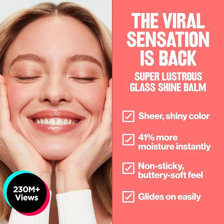 REVLON Super Lustrous Glass Shine Balm, 004 Nude Illuminator, 0.11 oz - imagen 2