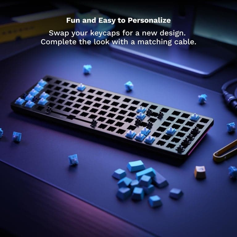 Teclado mecánico para juegos GLORIOUS GMMK 2 - Switches lineales Hotswap estilo Cherry Mx - con cable de tamaño completo - Teclas de doble inyección, RGB - Accesorios para PC - 96%, Negro - imagen 4
