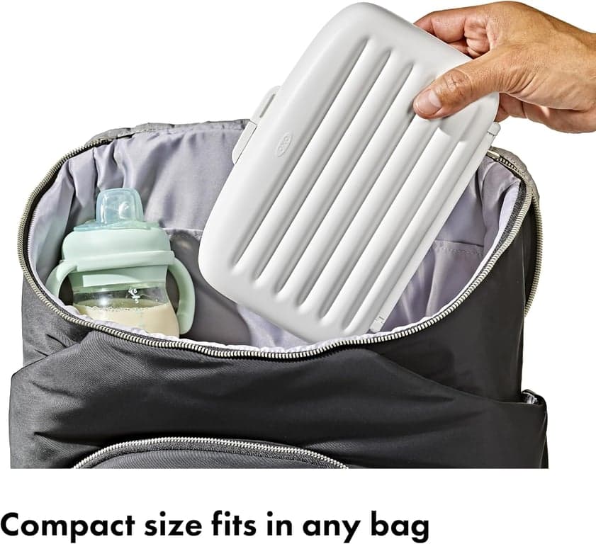 OXO Tot Escurridor de Biberones y Cepillo para Tamaño Viaje, Portátil, Gris - imagen 3