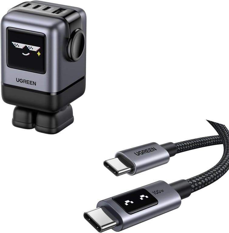 UGREEN Uno 100W Charger Bundle with Uno 3.3FT 100W USB C Cable for iPhone 16/16 Plus/16 Pro/16 Pro Max/15, MacBook Pro/Air, iPad Pro/Air, Galaxy S24 Ultra