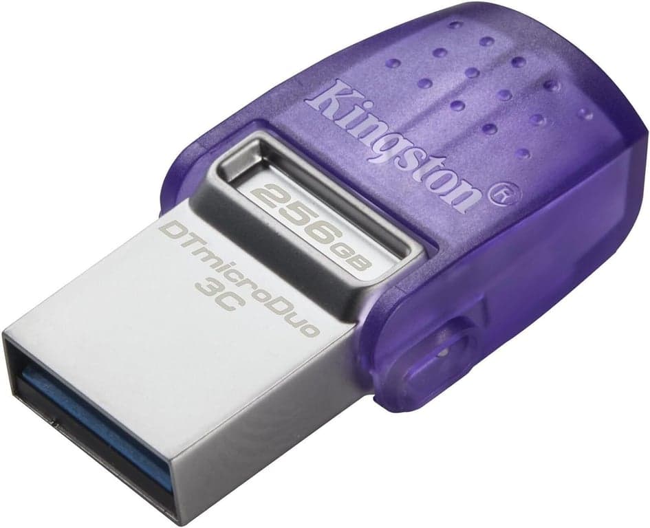 Kingston DataTraveler microDuo 3C 256GB Unidad Flash USB-C y USB-A | Velocidades de hasta 200 MB/s | USB 3.2 Gen 1 | Conector Doble | DTDUO3CG3/256GB