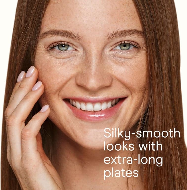 Plancha de pelo Conair Double Ceramic, plancha de pelo de 1 pulgada, cinco ajustes de calor, placas flotantes extralargas, blanca - imagen 5