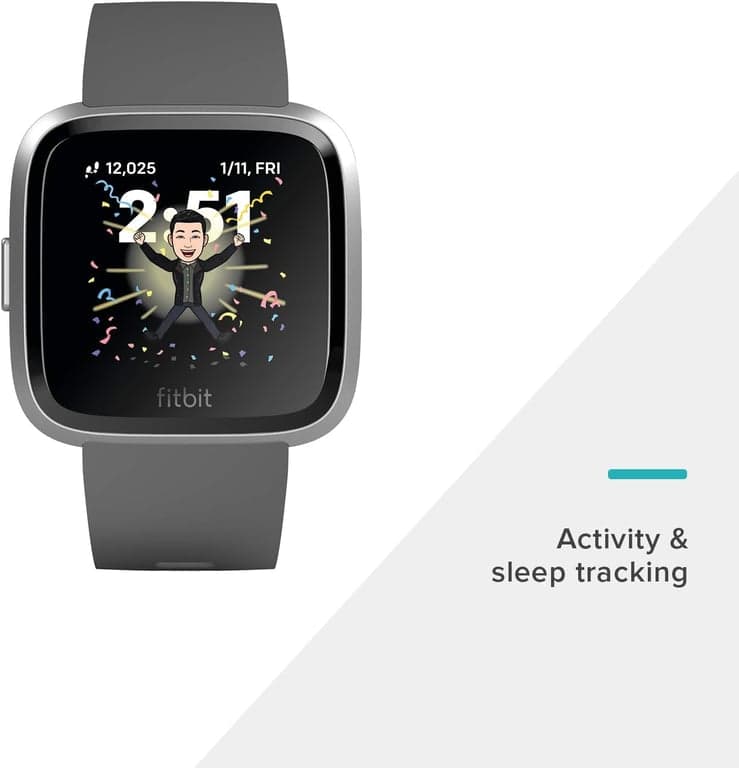 Smartwatch Fitbit Versa Lite, GPS, Aluminio Carbón/Plata, Talla Única (Bandas S y L Incluidas) - vista alternativa